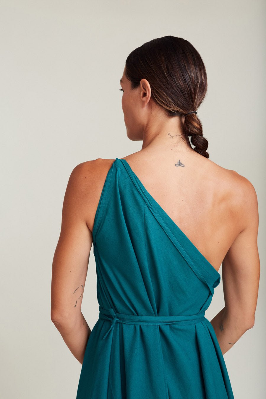 Robe longue coton biologique - Mp Long - vert émeuraude - fairytale