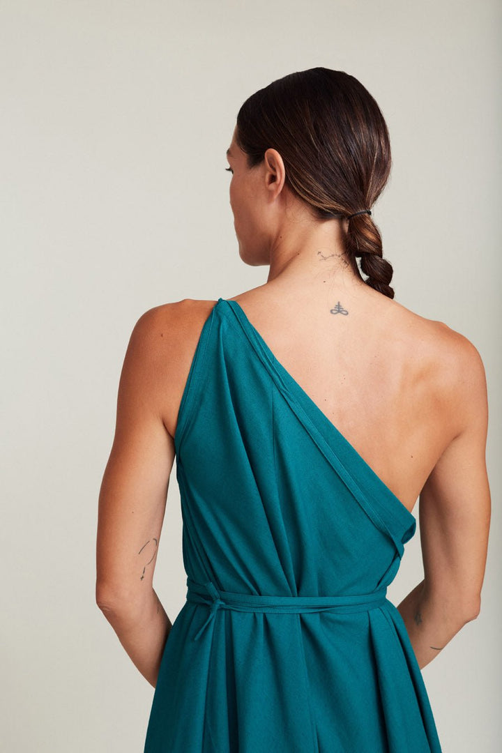 Robe longue coton biologique - Mp Long - vert émeuraude - fairytale