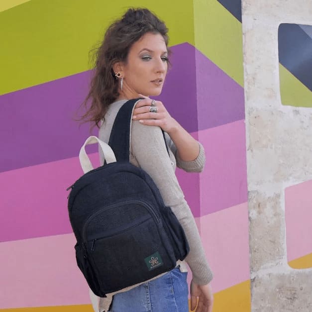 Sac à dos chanvre - Sunsari - noir - fairytale