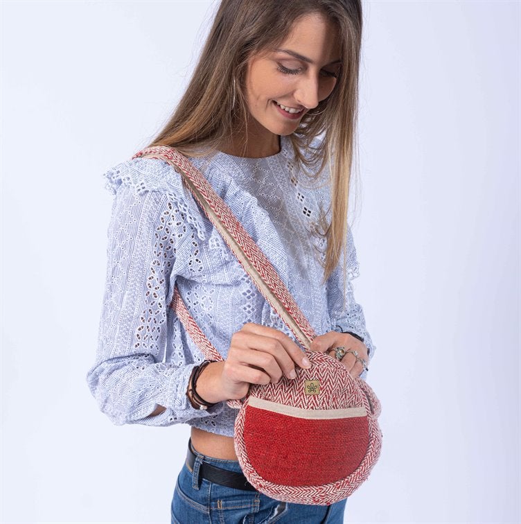 Sac à main chanvre - Kalikot - rouge - fairytale