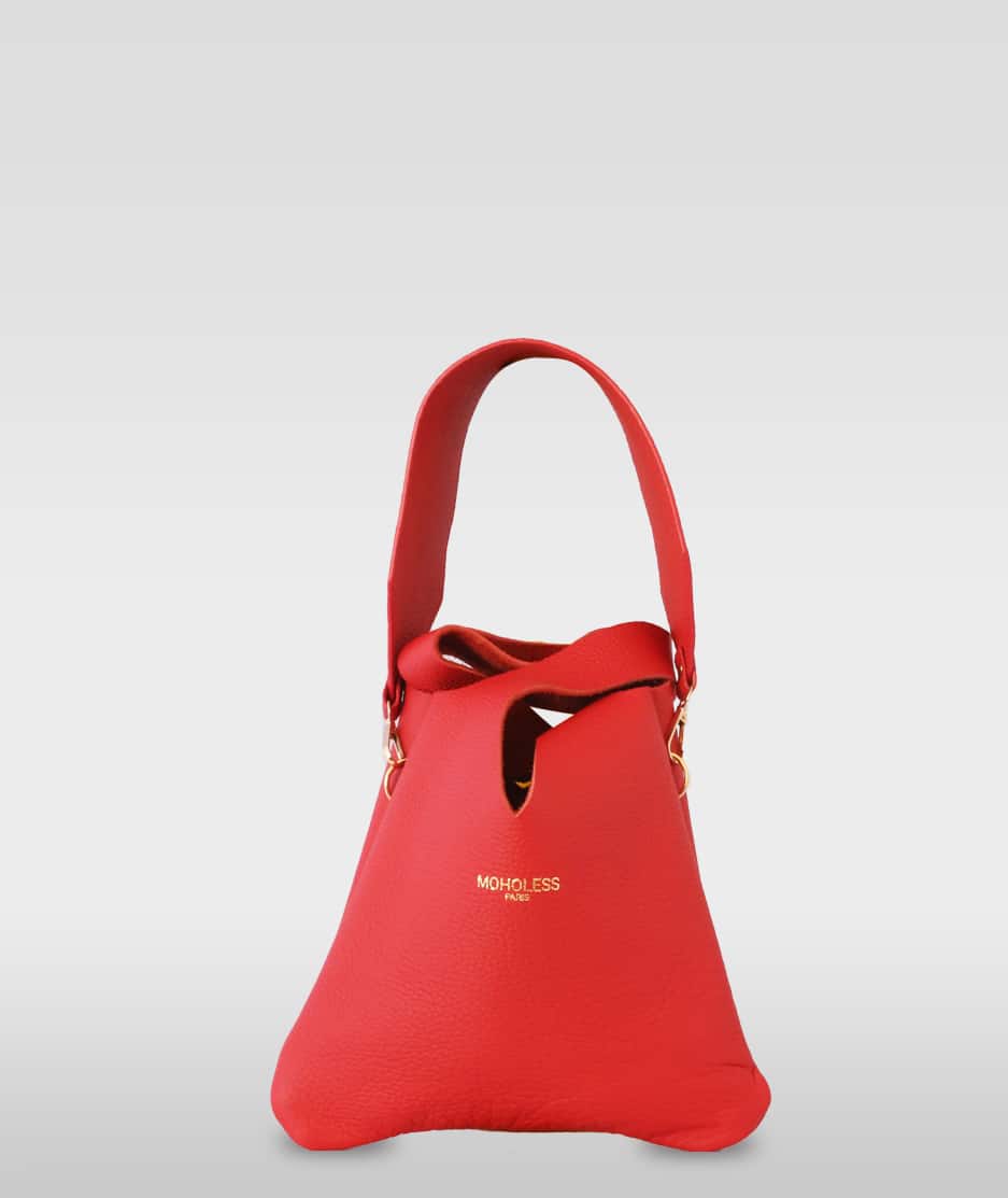 Sac rouge cuir recyclé - Top Bag - rouge - fairytale