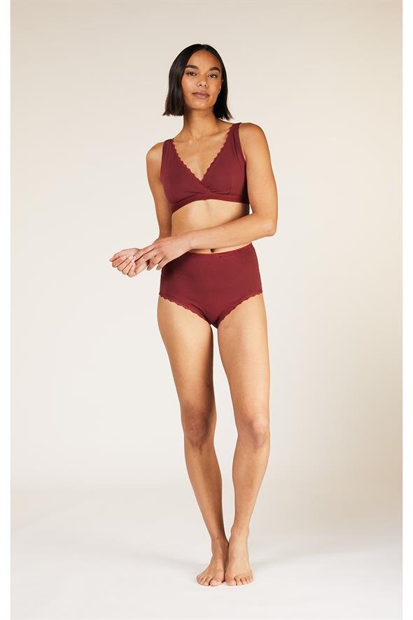 Soutien-gorge coton biologique - Triangle - bordeaux - fairytale