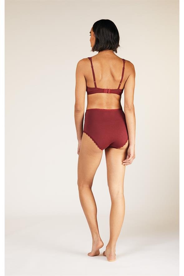 Soutien-gorge coton biologique - Triangle - bordeaux - fairytale