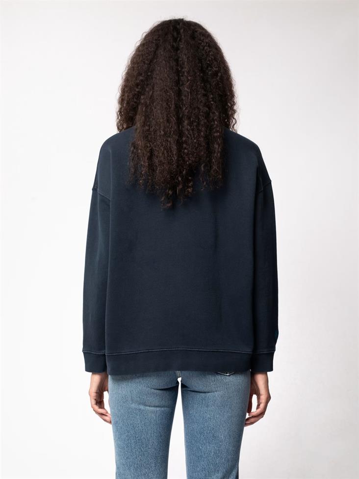 Sweatshirt coton biologique - Bibbi Heart - bleu marine - fairytale