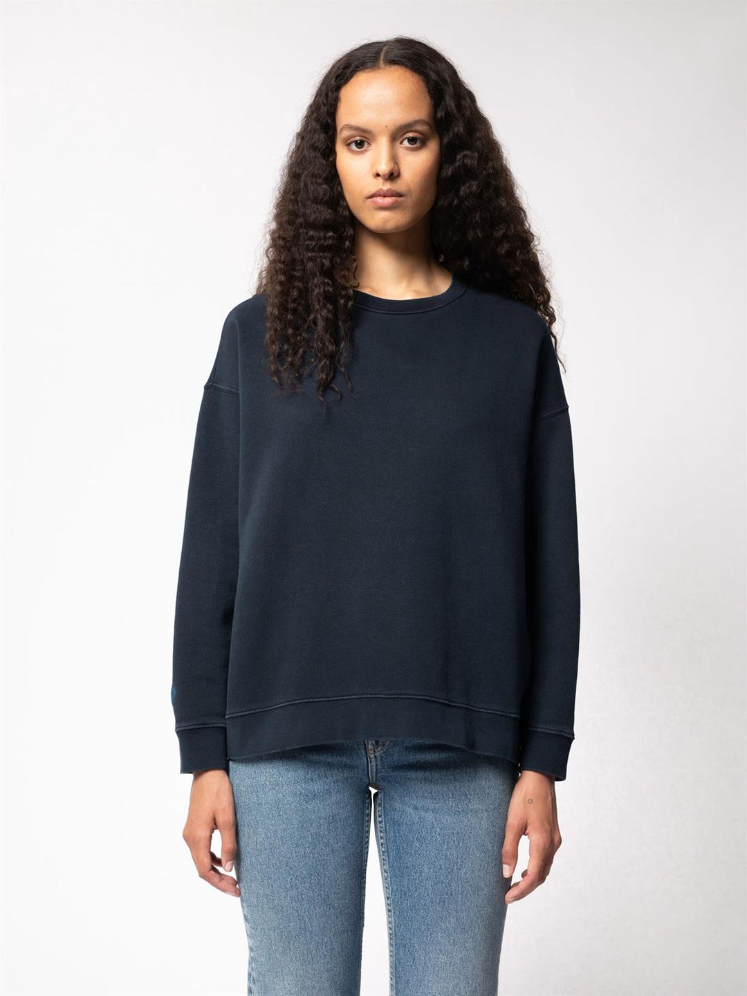 Sweatshirt coton biologique - Bibbi Heart - bleu marine - fairytale