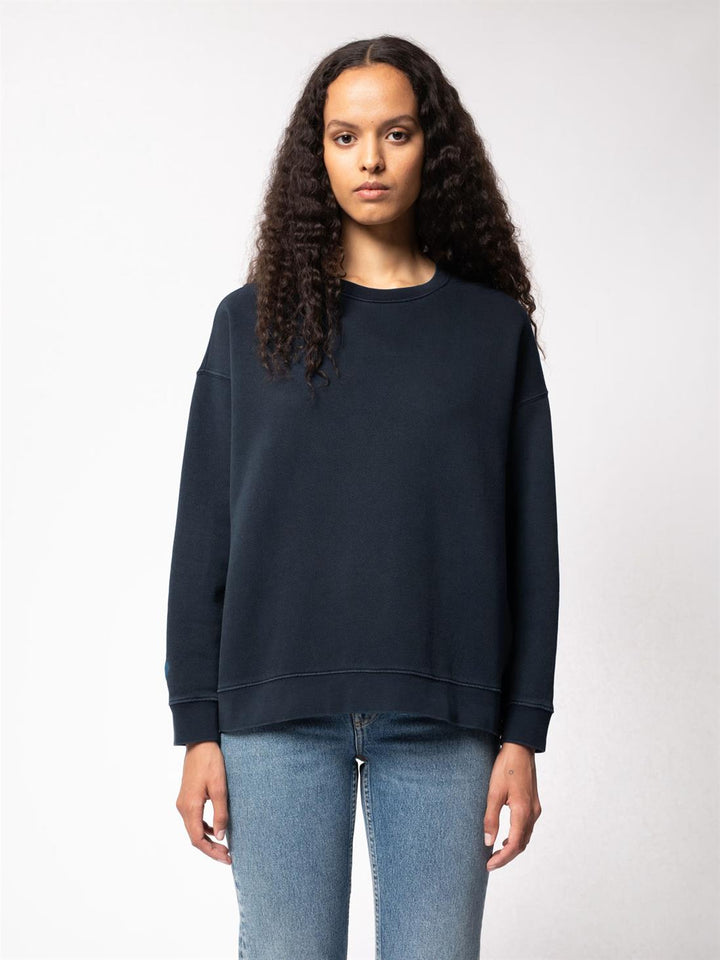 Sweatshirt coton biologique - Bibbi Heart - bleu marine - fairytale