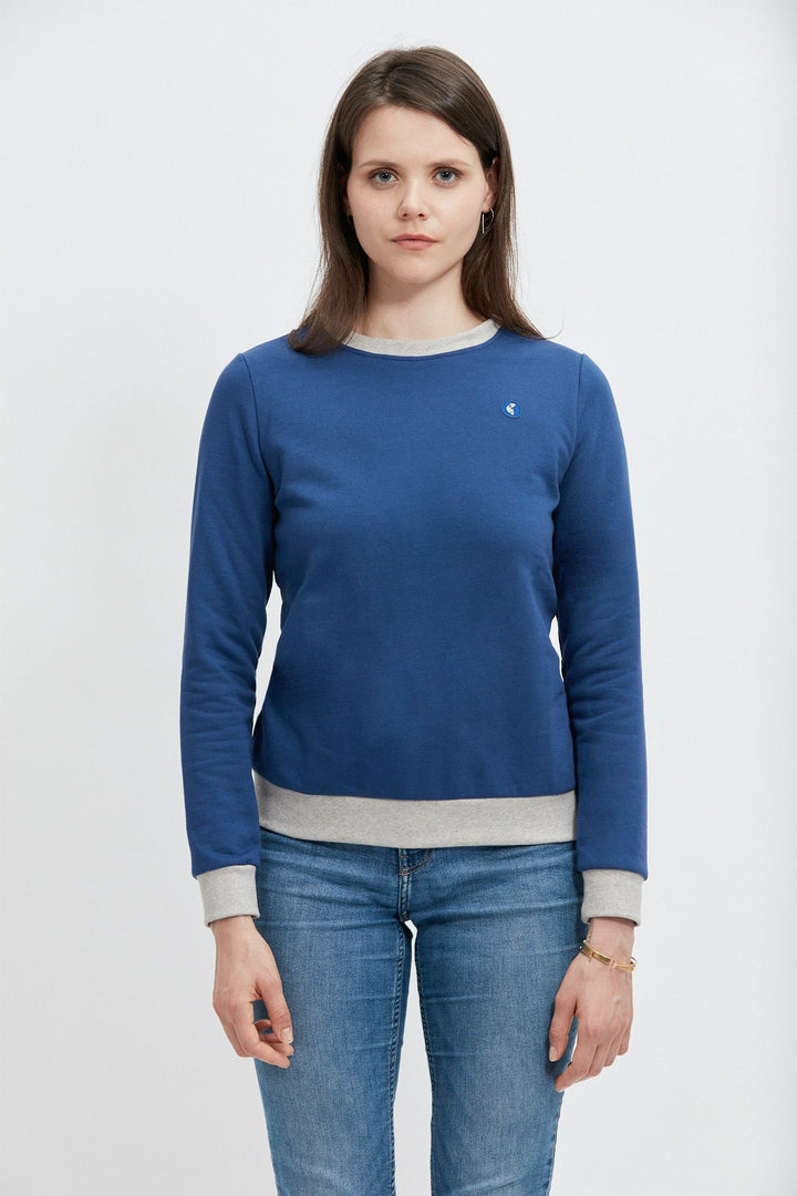 Sweatshirt coton upcyclé - Bi-Ton - Bleu - fairytale