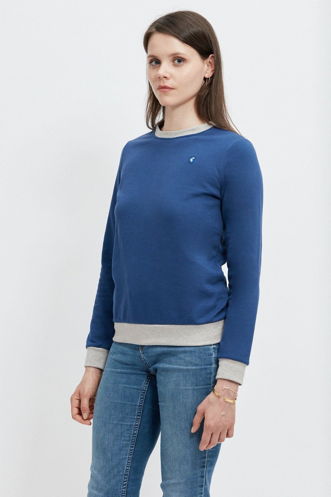 Sweatshirt coton upcyclé - Bi-Ton - Bleu - fairytale
