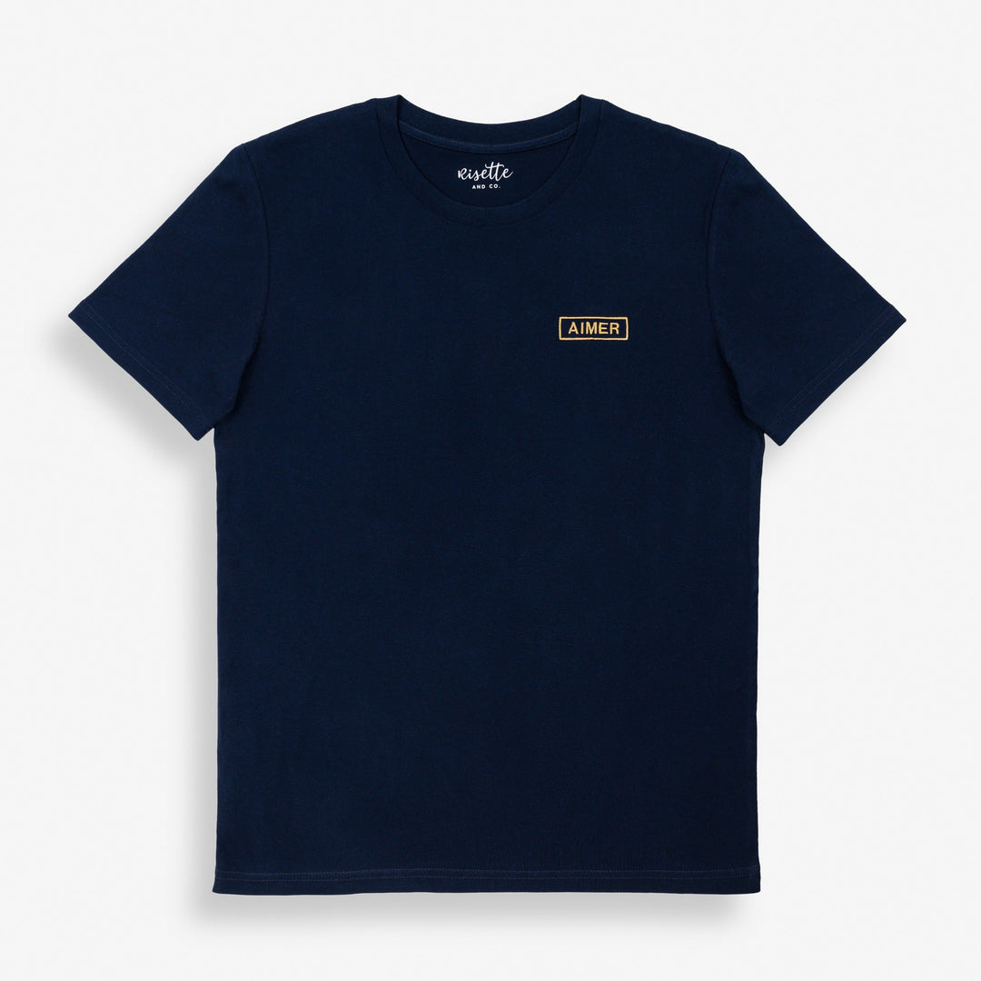 T-shirt coton bio - Aimer - bleu - fairytale