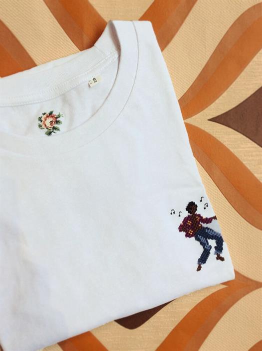 T-shirt coton biologique - Danseur - blanc - fairytale