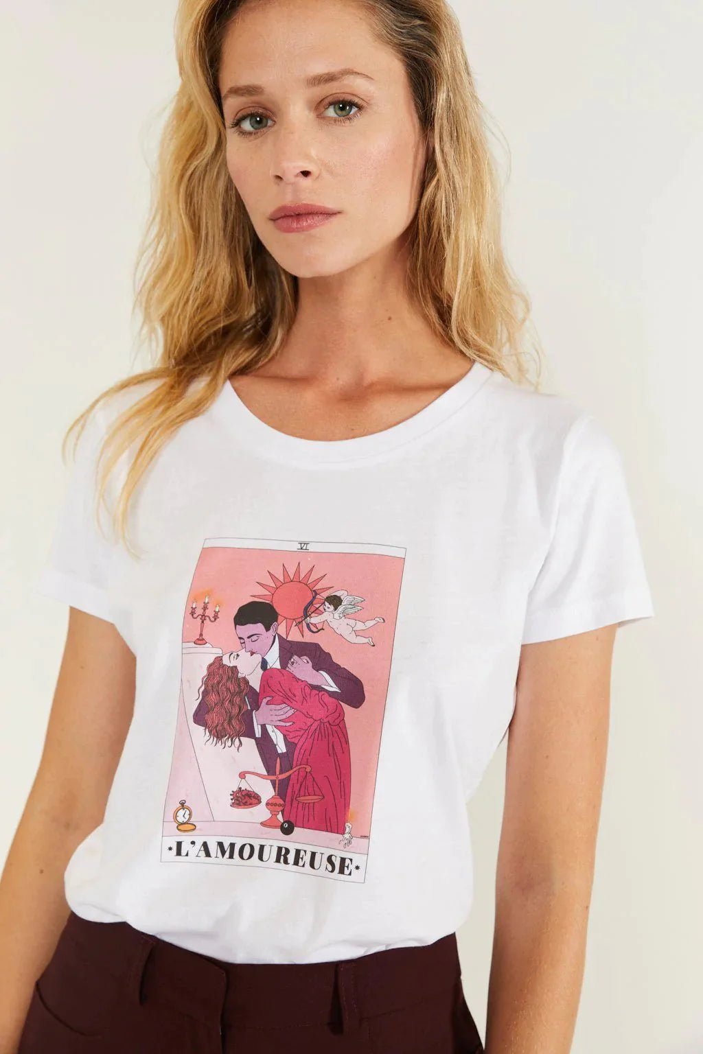T-shirt coton biologique - L'Amoureuse - blanc - fairytale