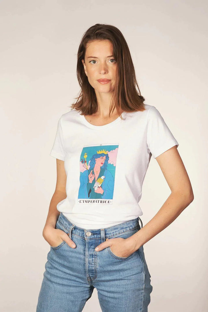 T-shirt coton biologique - L'Impératrice - blanc - fairytale