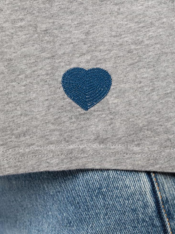 T-shirt coton biologique - Lisa Coeur - gris - fairytale