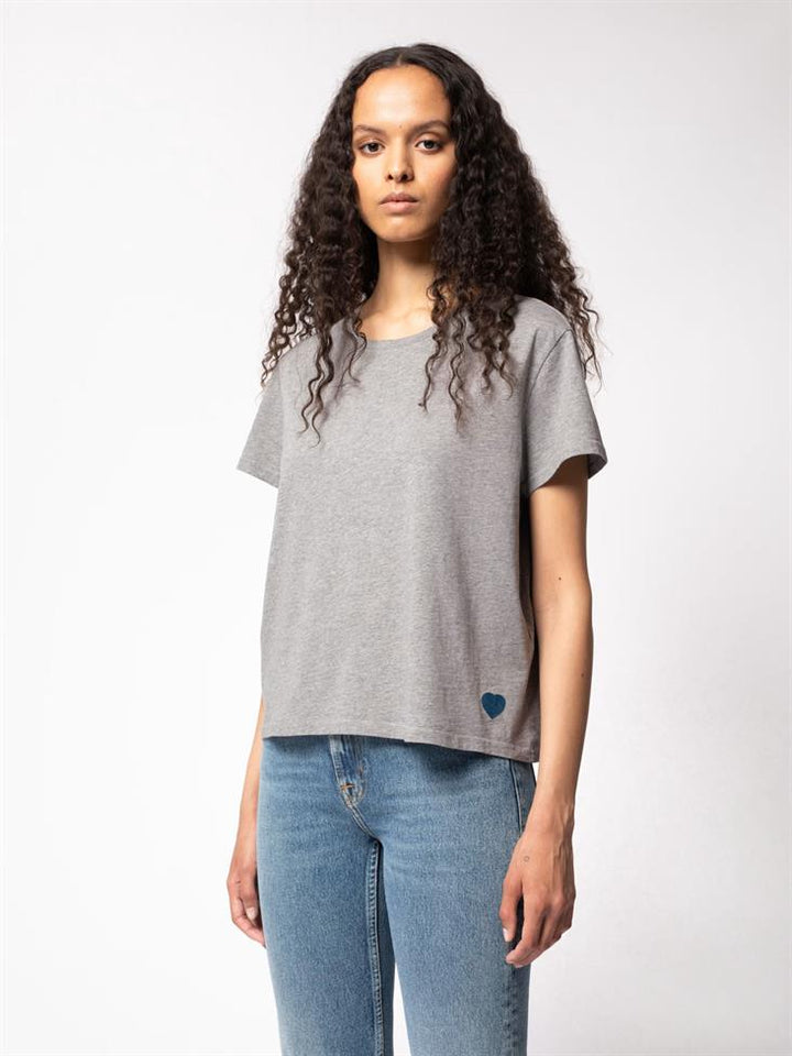 T-shirt coton biologique - Lisa Coeur - gris - fairytale