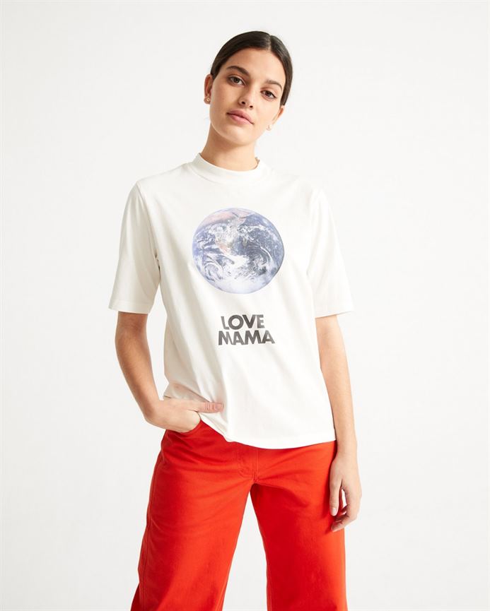 T-shirt coton biologique - Mama Love - blanc - fairytale
