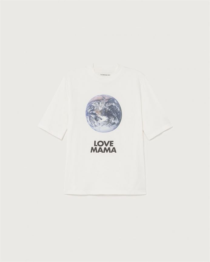 T-shirt coton biologique - Mama Love - blanc - fairytale
