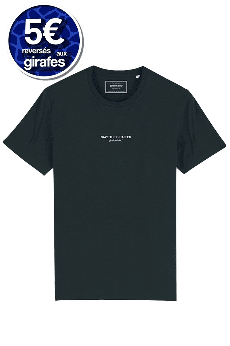 T-shirt coton biologique - Save The Giraffes - noir - fairytale