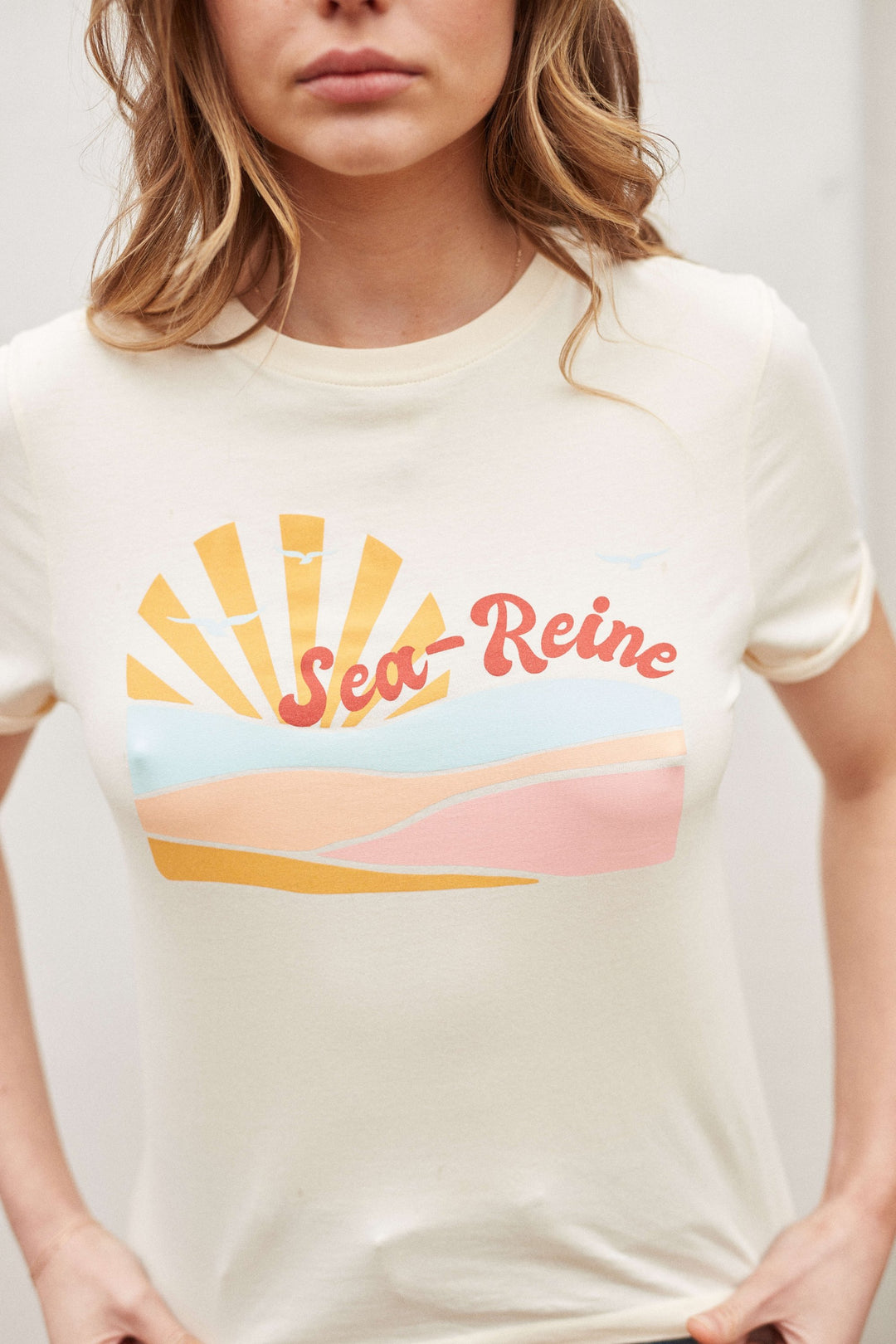 T-shirt coton biologique - Sea reine - Ivoire - fairytale