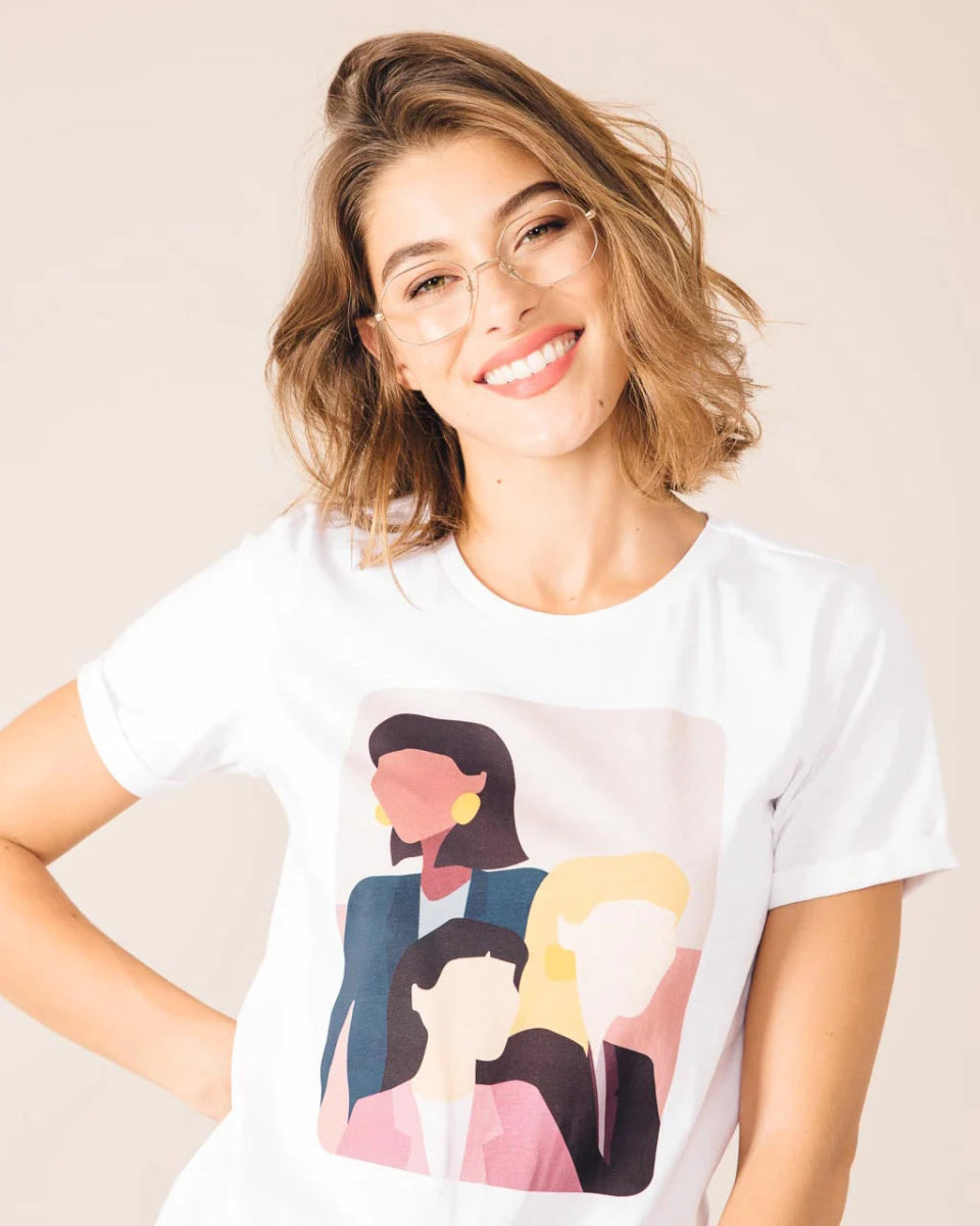T-shirt coton biologique - Union Fait La Femme - blanc - fairytale