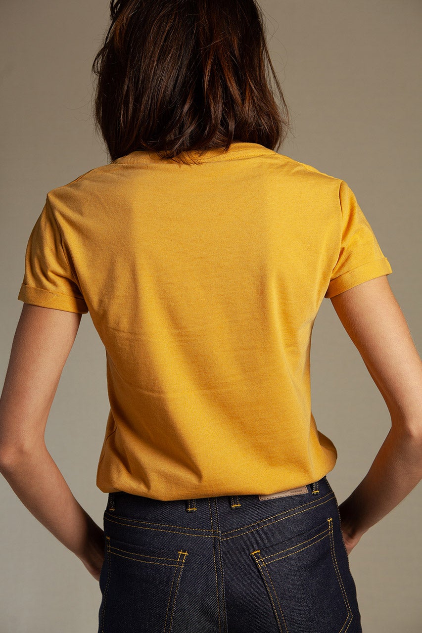 T-shirt coton upcyclé - Golden Sand - Jaune - fairytale