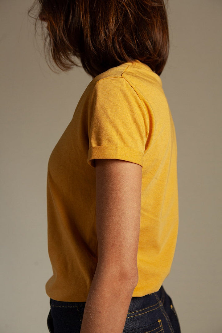 T-shirt coton upcyclé - Golden Sand - Jaune - fairytale