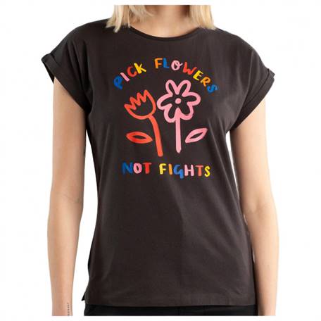 T-shirt Flower en coton bio - Visby - charbon - fairytale
