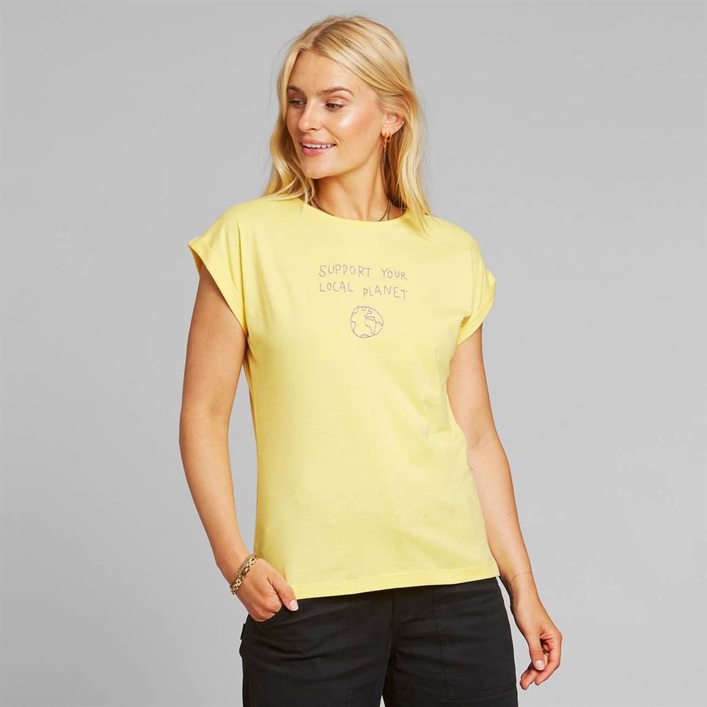 T-shirt Local Planet en coton bio - Visby - jaune - fairytale