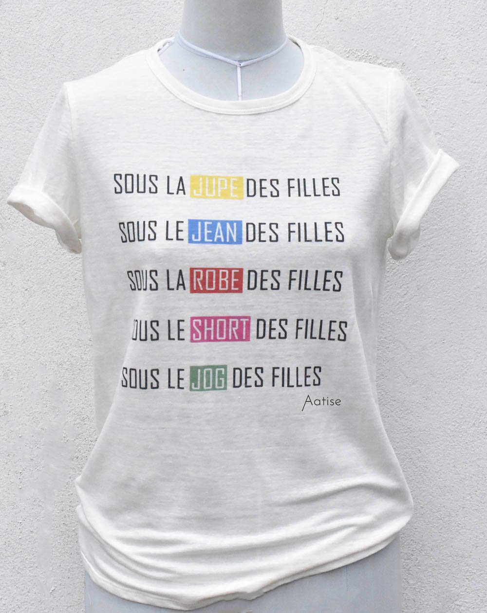 T-shirt "Sous la jupe des filles" lin - Zumoi - XXS - fairytale