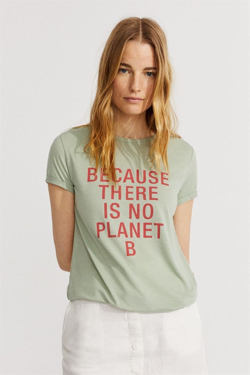 T-shirt tencel® - There Is No Planet B - vert - fairytale