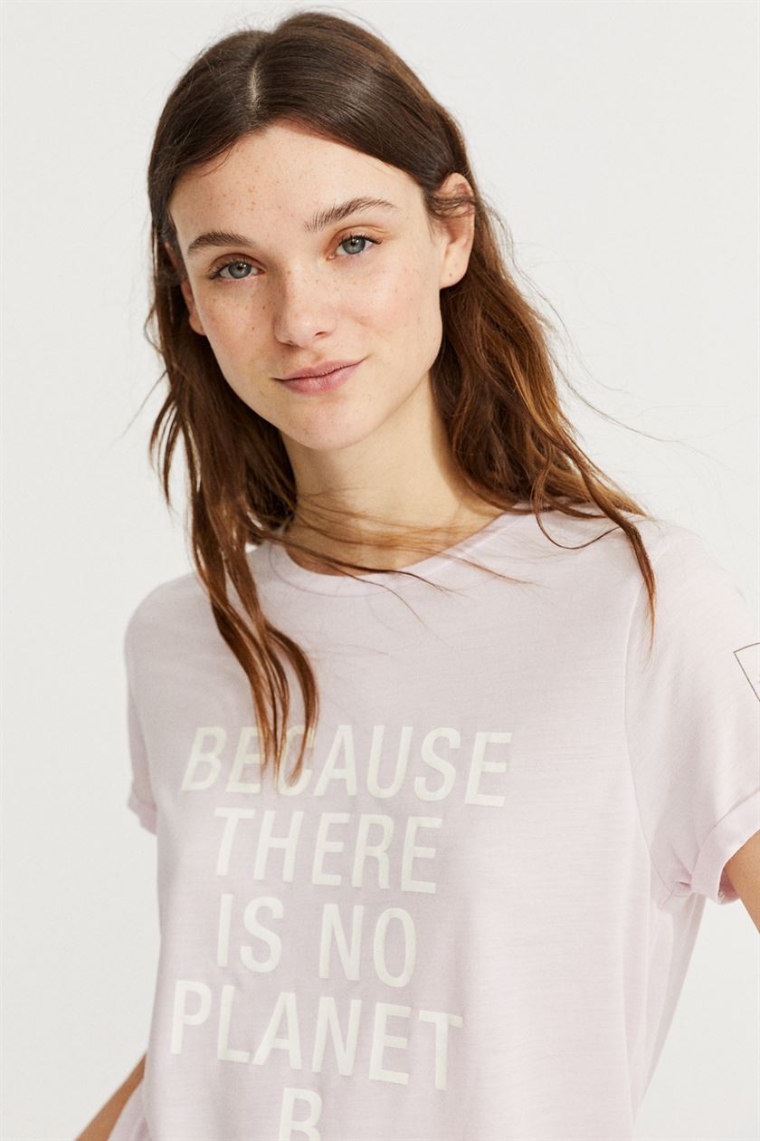 T-shirt tencel® - There Is No Planet B - lilas - fairytale