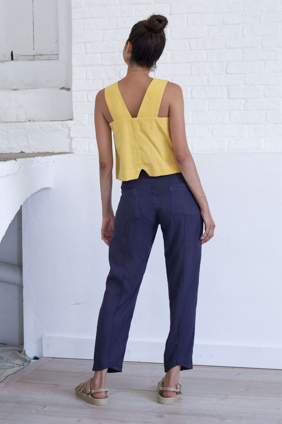 Top coton biologique et lin - Arlik - jaune - fairytale