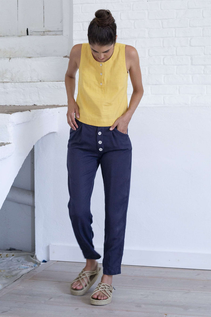Top coton biologique et lin - Arlik - jaune - fairytale