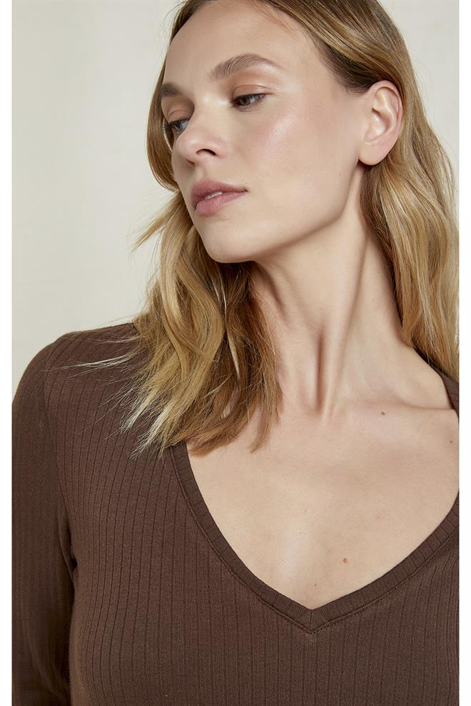Top coton biologique - Krisha - marron - fairytale