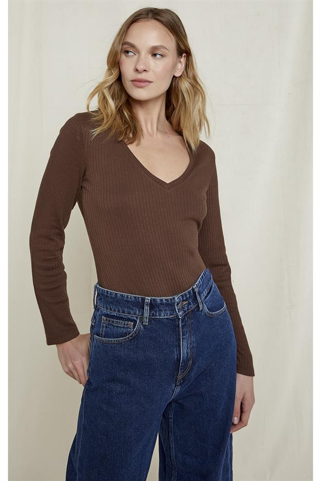 Top coton biologique - Krisha - marron - fairytale