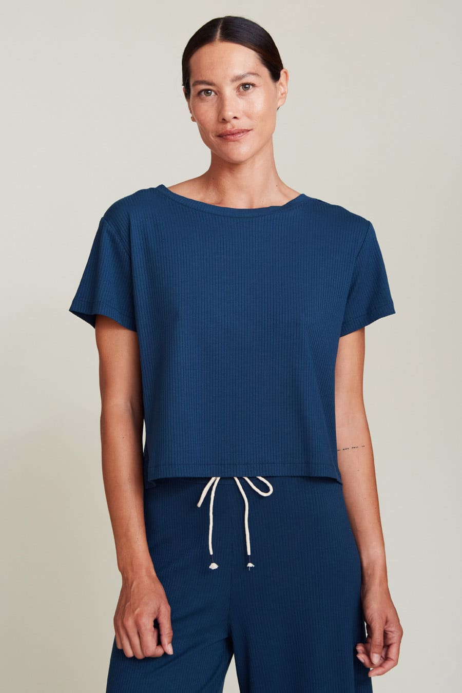 Top viscose recyclée - Samoa - bleu - fairytale