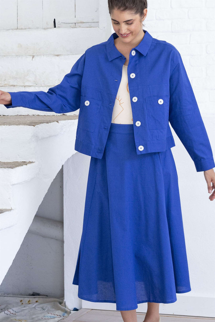 Veste coton biologique - Isa - bleu - fairytale