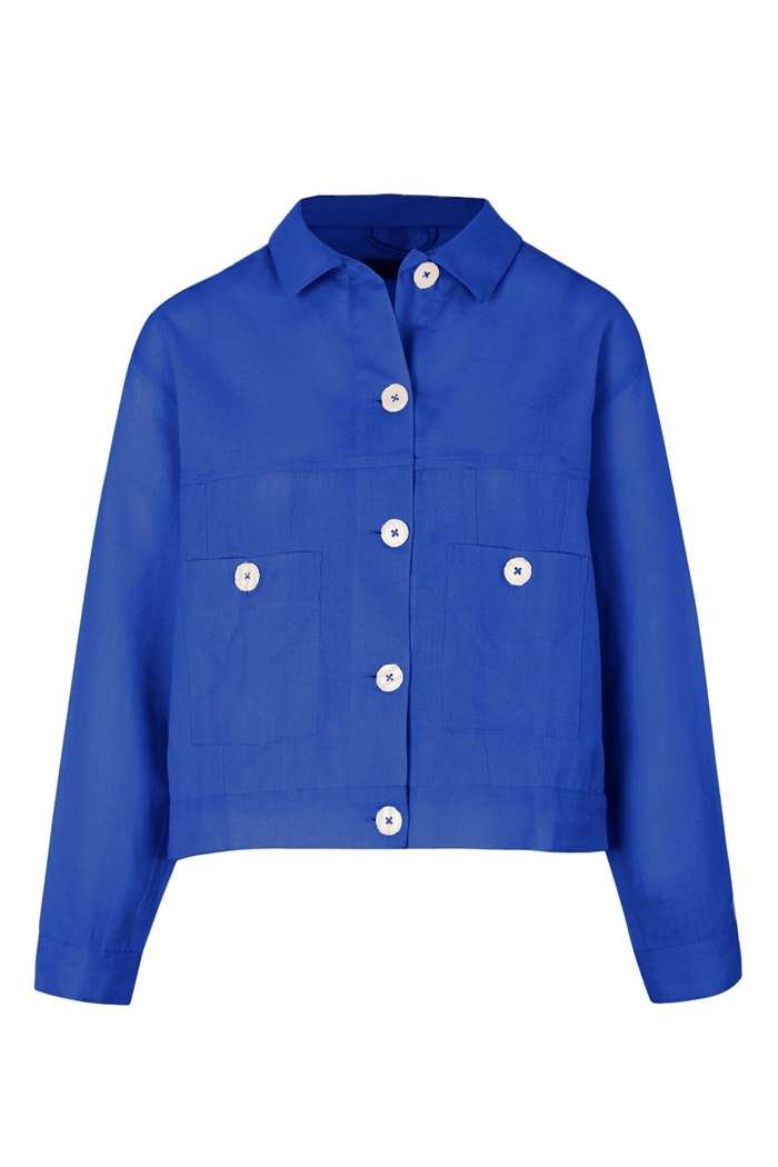 Veste coton biologique - Isa - bleu - fairytale