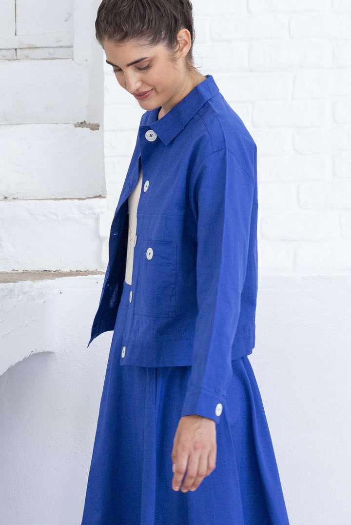 Veste coton biologique - Isa - bleu - fairytale