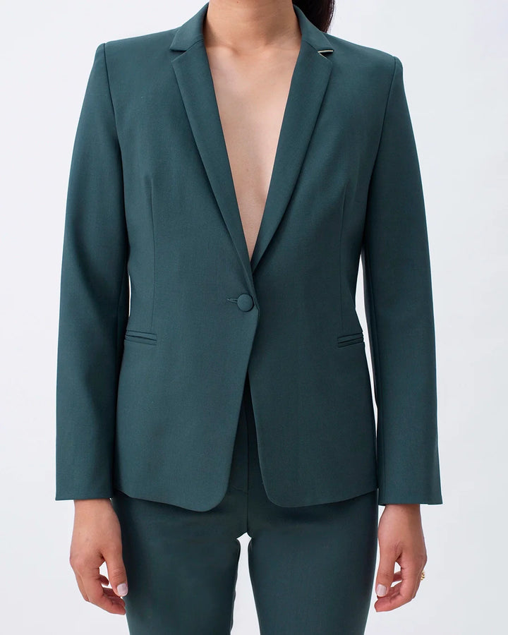 veste-de-tailleur-pour-femme-paris-cintrée-mi-longue-17H10-marque-française-fabrication-européenne-blazer-vert-