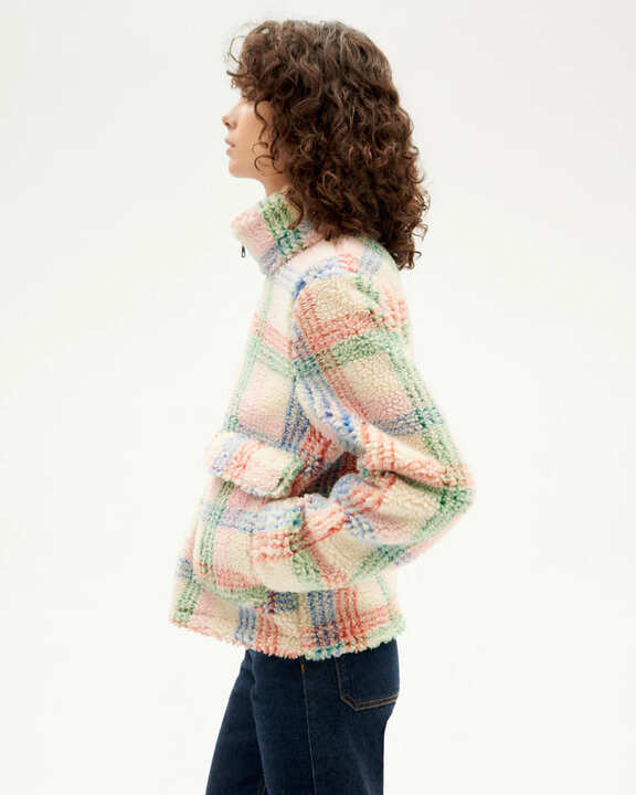 Veste polaire multicolore coton bio - Sophie jacket - ivoire - fairytale