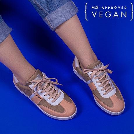 ME.LAND VIVACE vegan and recycled sneaker in pink, beige and white ladies
